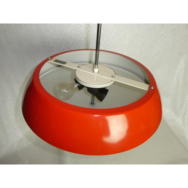 Red Model 1117 Hanging Lamp attributed to Josef Hurka for Napako, 1960s For Sale - Image 3 of 5