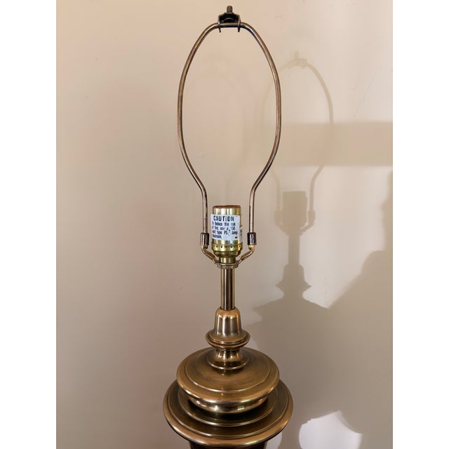 Metal Late 20th Century Stiffel Hollywood Regency Trophy Style Brass Lamp For Sale - Image 7 of 9