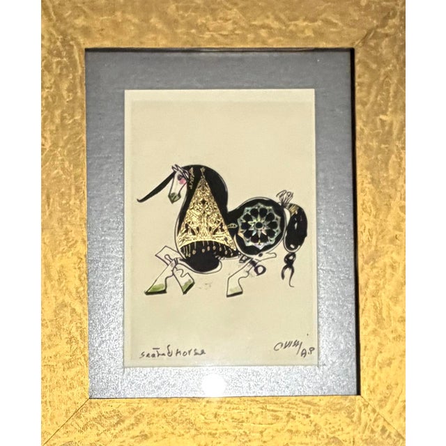 Late 20th Century Nasser Ovissi - Sea Horse, Artist’s Proof, Mixed Media on Paper For Sale - Image 4 of 10