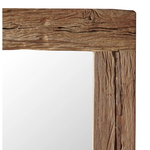 Rustic Matthew Izzo Home Rustics Teak Wood Floor Mirror For Sale - Image 3 of 4