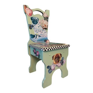 Floral Pug Child’s Chair For Sale