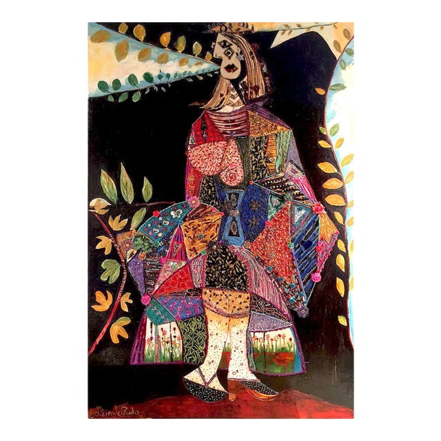 Leticia de Prado, My Queen, 2019, Oil & Mixed Media on Canvas For Sale