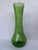 Vintage Bohemian Green Glass Hand-Enameled Floral Vase, 12” For Sale - Image 10 of 12