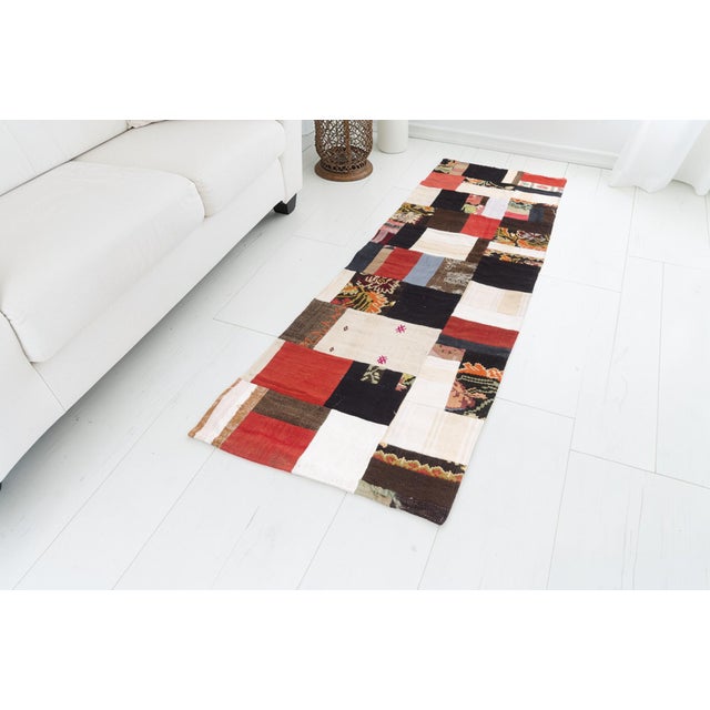 Orange Anatolian Decorative Vintage Runner For Sale - Image 8 of 10