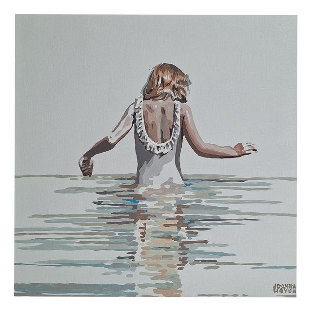 Joanna Woyda, The Beach: In the Water, 2026, Acrylic Painting on Canvas For Sale