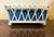 1930's White Painted Zinc Basketweave Cachepot Planter or Jardiniere With Blue Tole Liner on Ball Feet For Sale - Image 9 of 14