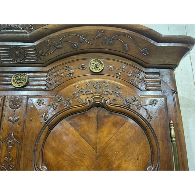 Brown 19th Century Rennes Wardrobe in Cherry Wood from Louis Boutin For Sale - Image 8 of 18