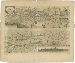 Antique Map of the Course of the Elbe River attributed to Janssonius, 1650