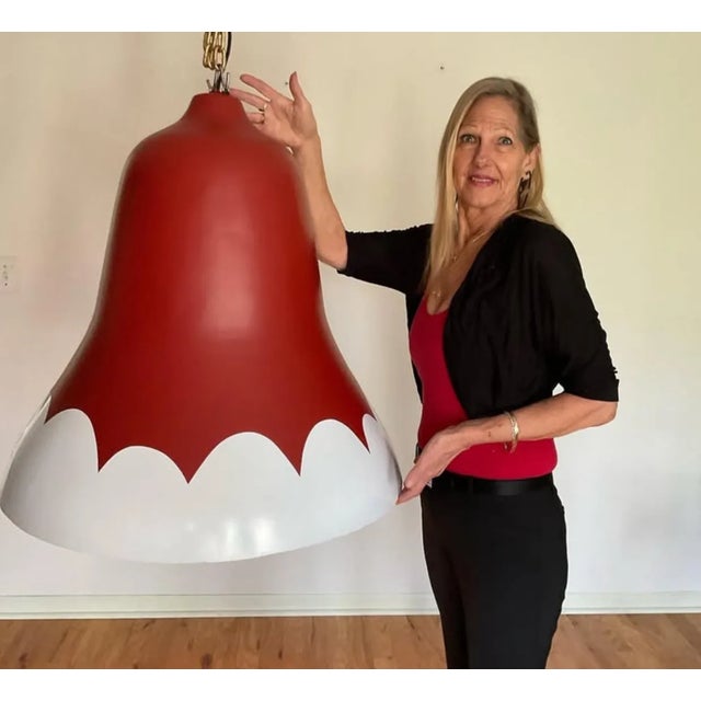 Vintage Christmas Light Monumental Oversized Fiberglass Lighted Bell, C. 50s 60s For Sale - Image 9 of 12