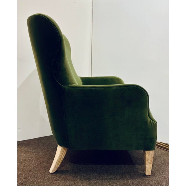 Modern Made Goods Modern Liard Jade Velvet Chantall Lounge Chair For Sale - Image 3 of 7