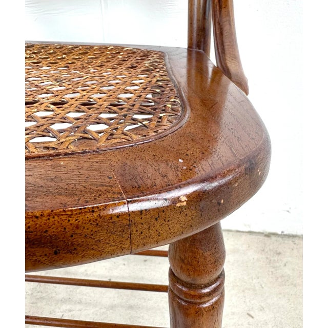Vintage Spindle Back Cane Seat Dining Chair For Sale - Image 11 of 12