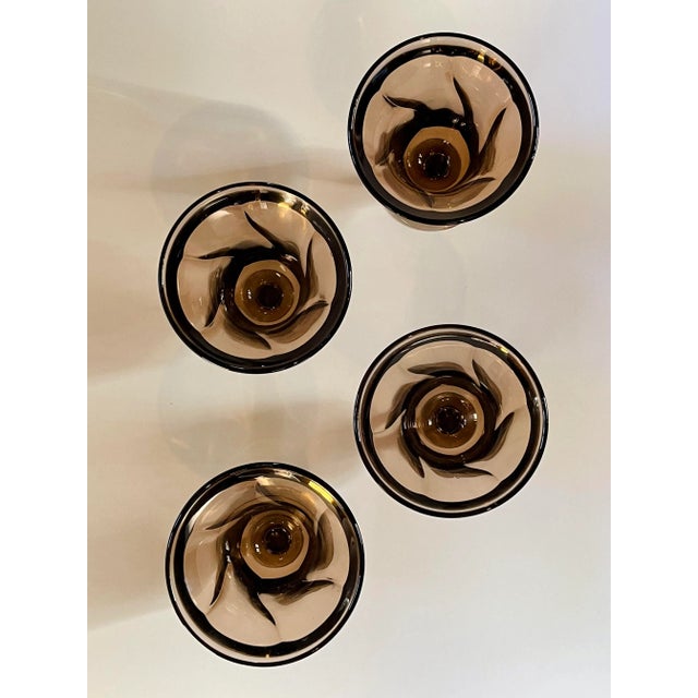 Shabby Chic 1970’s Fostoria “Jamestown” Stemmed Water Glasses- Set of Four For Sale - Image 3 of 6