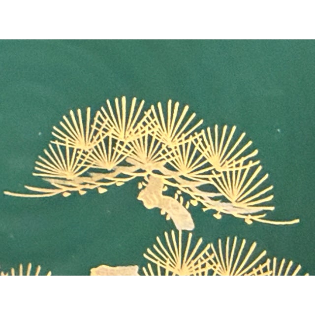 Japanese Green Lacquerware Plates + Bowl, Set of Five For Sale - Image 9 of 12