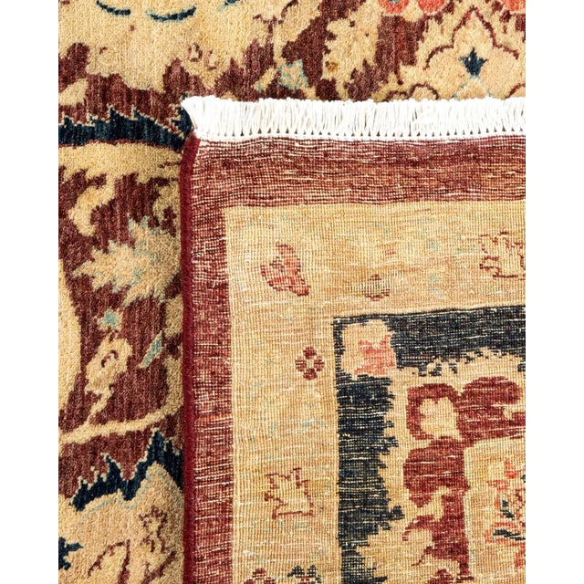 2000 - 2009 Mogul, One-of-a-Kind Hand-Knotted Area Rug in Red, 8' 1" x 9' 9" For Sale - Image 5 of 8