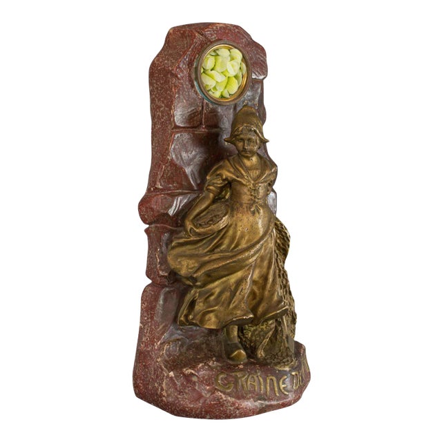 Late 19th Century Art Nouveau Gilt Statue Figurine For Sale