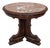 Antique Marble Top Carved Oak Round Table Made in Belgium For Sale