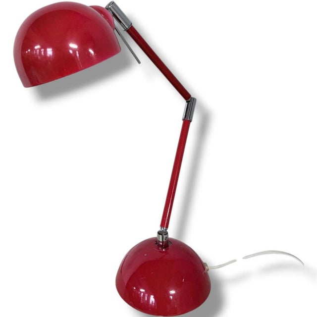 Mid-Century Modern Mid-Century Modern Red Desk Lamp For Sale - Image 3 of 9