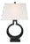 Chapman & Myers by Visual Comfort Signature Ring Form Small Table Lamp in Bronze with Linen Shade For Sale