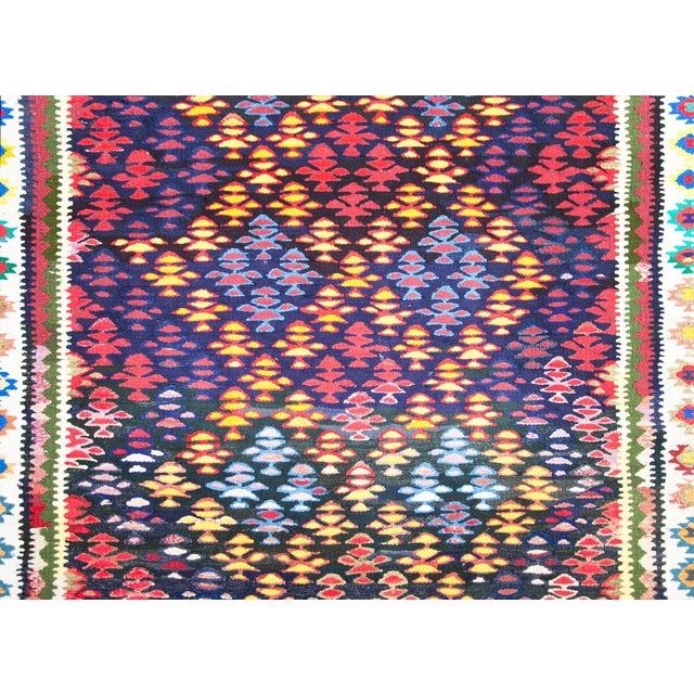 Vintage Persian Qazvin Kilim Rug For Sale - Image 4 of 18