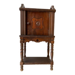 Early 20th Century Antique Smokers Stand/Cabinet Humidor Table For Sale