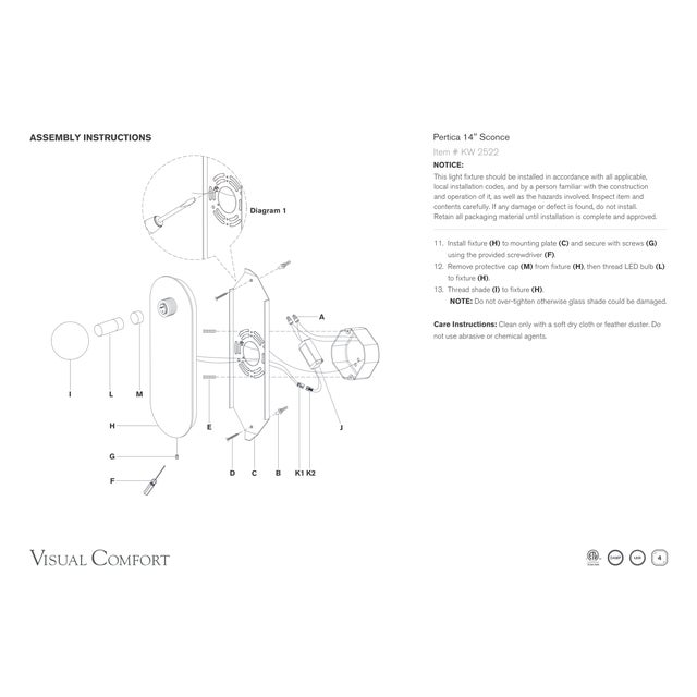 2020s Kelly Wearstler for Visual Comfort Signature Pertica 14" Sconce in Mirrored Bronze with Alabaster For Sale - Image 5 of 5