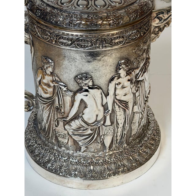 English Silver-Plated Classical Claret Jug by JG & Sons (James Dixon & Sons) For Sale In Greensboro - Image 6 of 18