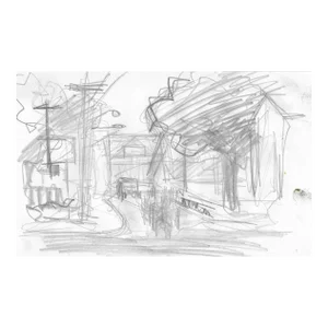 1970s John Reilly Street View Drawing