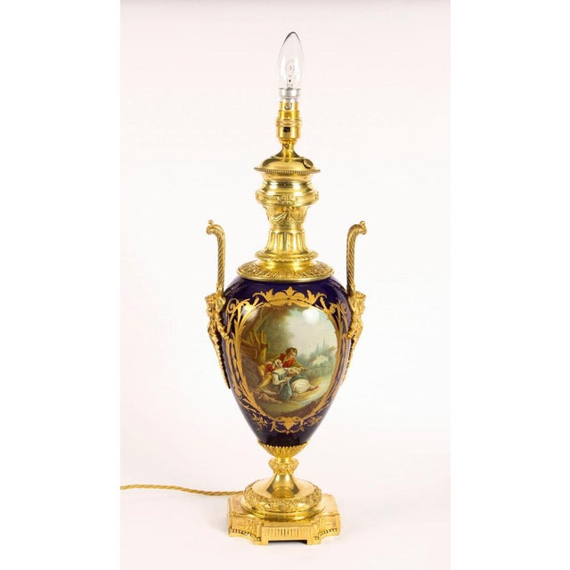 Sevres Porcelain & Ormolu Table Lamp, 19th Century For Sale - Image 12 of 16