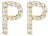 10K Yellow Gold 1/10 Cttw Diamond 'P' Initial Stud Earring For Sale