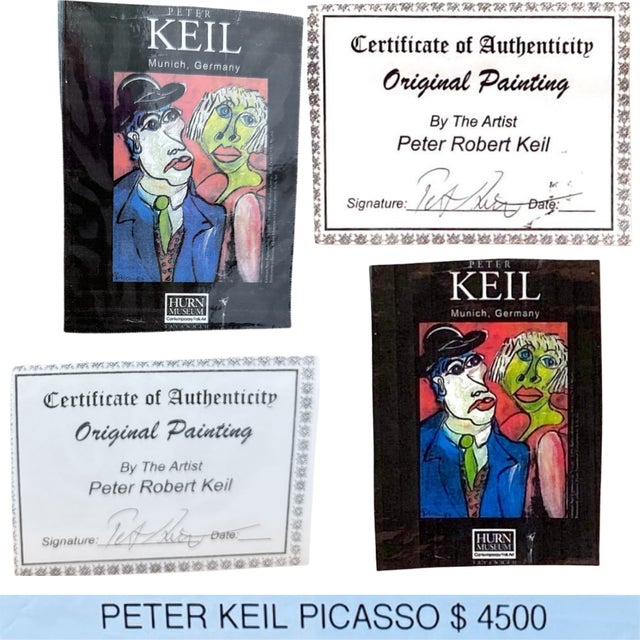 Contemporary Peter Robert Keil Framed Acrylic on Canvas Picasso Tribute Portrait, 22" X 27" For Sale - Image 11 of 11