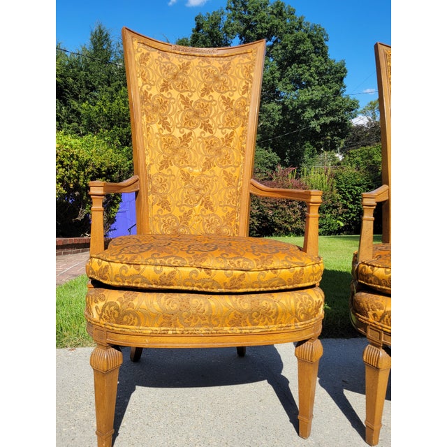1960s Statesville Chair Co. Louis XVI High Backed Arm Chairs For Sale - Image 10 of 18