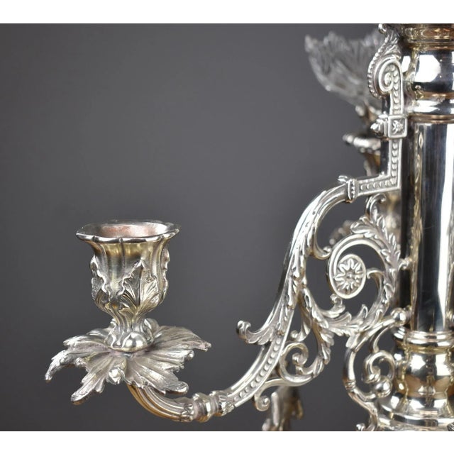 Antique Silver Plate Golfing Candelabra Centrepiece, 1890s For Sale - Image 5 of 9