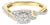 10K Yellow Gold Twisted Shank 1/10 Cttw Diamond Composite Halo Engagement Ring (I-J Color, I3 Clarity) - Size 9.5 For Sale