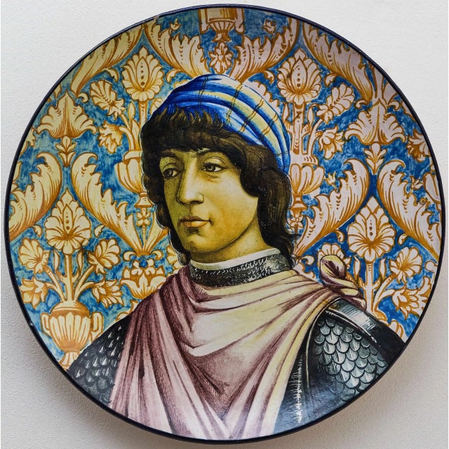 Large Italian Platter with Portrait After Botticelli For Sale - Image 11 of 11