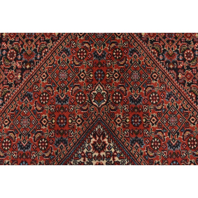 Fine Bidjar Rug 4’8” X 6’10” Red Wool Traditional Hand-Knotted Oriental Carpet For Sale - Image 9 of 13