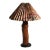 1970s Cypress Knob Live Wood Tree Root Lamp With Postmodern Pleated Shade For Sale