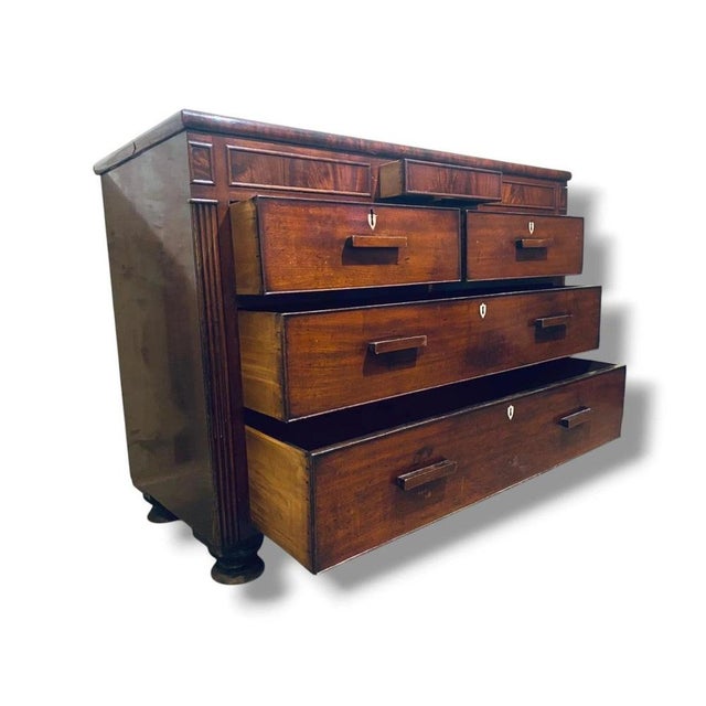 Antique Mahogany Chest of Drawers with Secret Compartment, 19th Century For Sale - Image 5 of 11