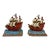 Vintage Colorful Cast Aluminum Ship Motif Bookend Pair For Sale