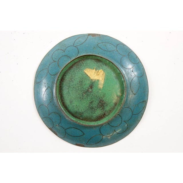 Chinese Vintage Chinese Cloisonné Plate For Sale - Image 3 of 4
