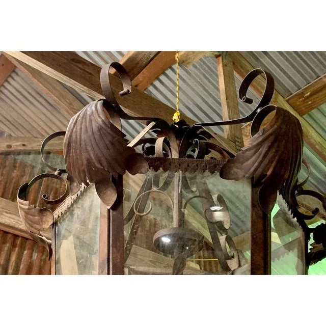 French Antique French Lantern-Style Candle Chandelier For Sale - Image 3 of 6