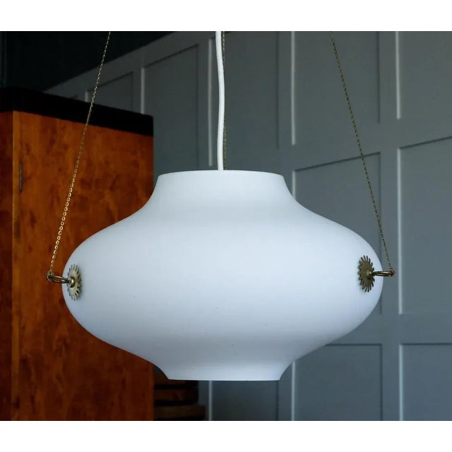 1940s Brass & Glass Pendant by Carl-Axel Acking, 1940s For Sale - Image 5 of 10