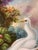 Large White Peacock Garden Oil Painting in Antique Ornate Gilt Florentine-Style Frame For Sale - Image 11 of 12