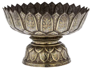 19th Century Thai Silver-Gilt Niello Enamel Bowl, 1800s