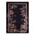 1920s Black Floral Antique Chinese Art Deco Rug 5'7" X 8'4" Knotted Wool Carpet For Sale
