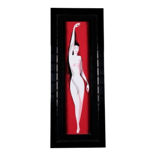 1995 Eyvind Earle "Black Silken Hair" Artist Hand Signed & Numbered Very Limited Edition 36/80 Framed Serigraph For Sale