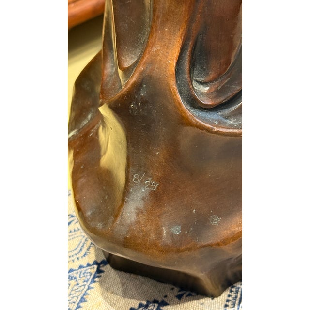 Early 20th Century Early Patinated Bronze Art Nouveau Vase With Maiden & Floral Design by Francesco Flora For Sale - Image 10 of 17