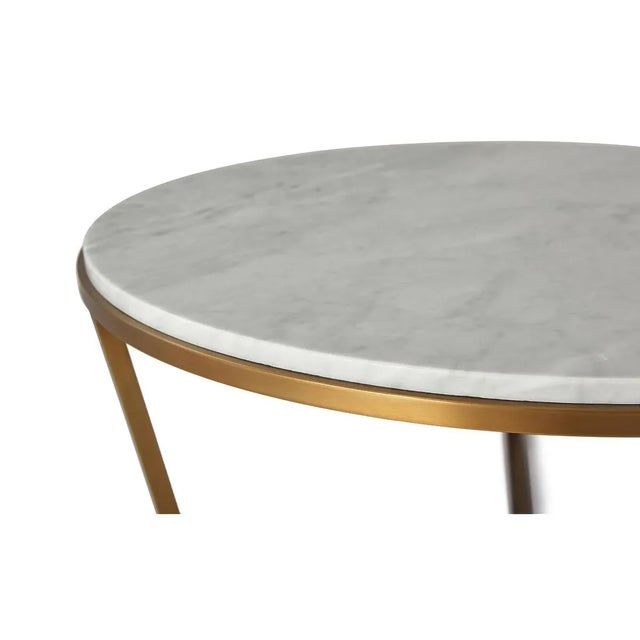 Modern Small Modern Marble Top Cocktail Table For Sale - Image 3 of 5