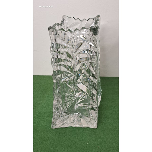 Glass Vintage Rosenthal Studio-Line Crystal Crinkle Paper Bag Vase, Germany For Sale - Image 7 of 11