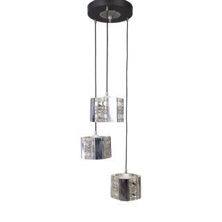 Vintage Metal and Crystal Pendant Lamp by Kinkeldey, 1970s For Sale