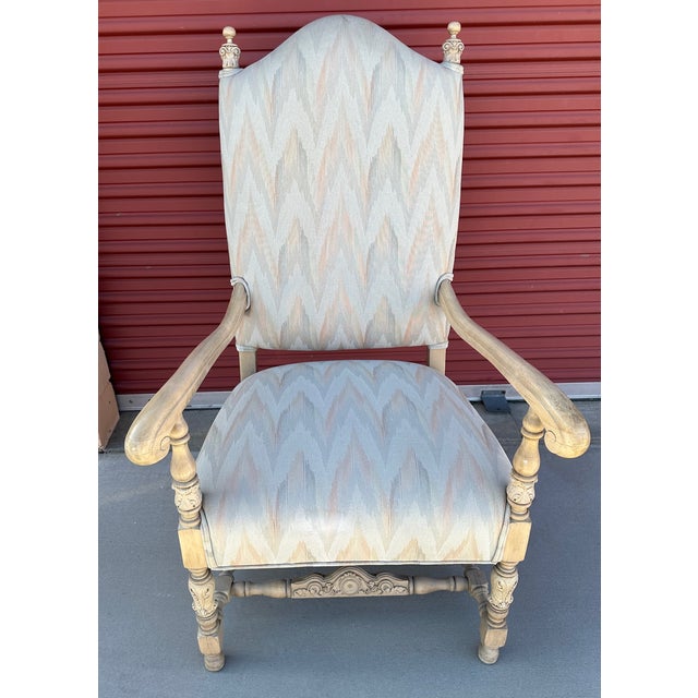 2010s Vintage Regency Ikat Armchair For Sale - Image 5 of 12